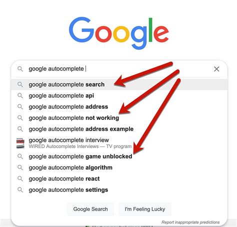 Manage Google autocomplete predictions.